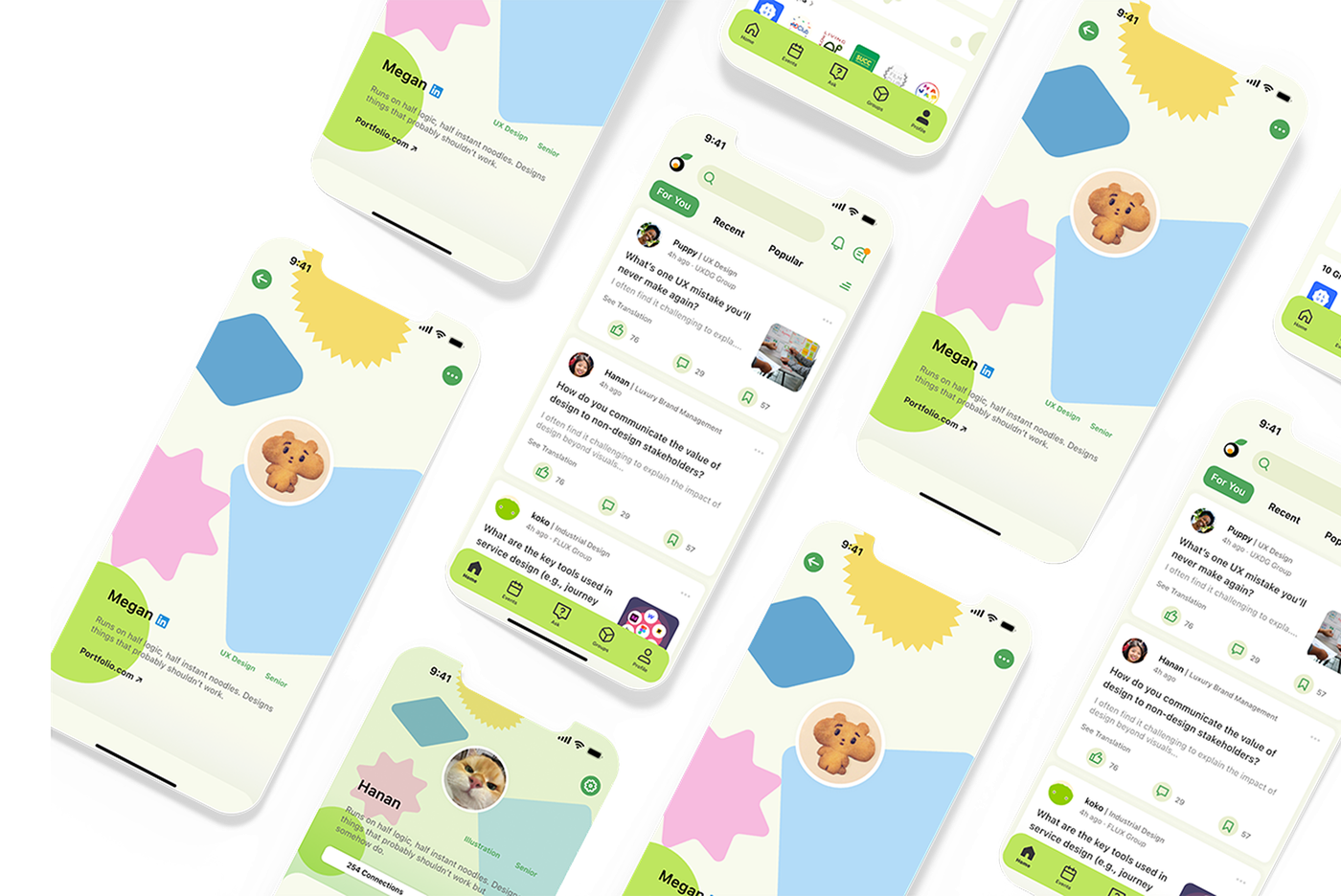 A range of Linko app screens